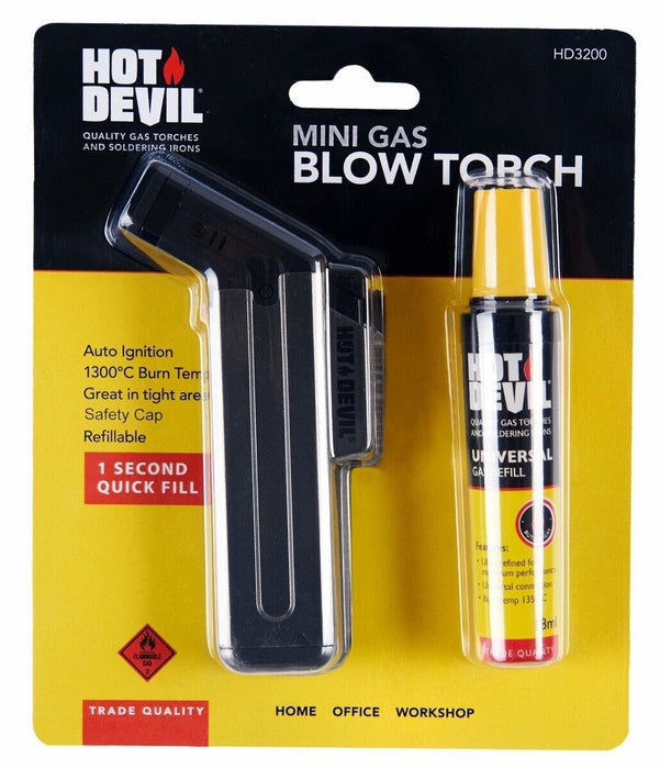 Hot Devil Mini Gas Blow Torch HD3200 - FISHER DISCOUNT