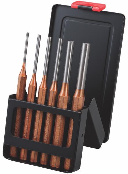 T&E Tools Industrial 6pcs PIN Punch Tool Set with Case