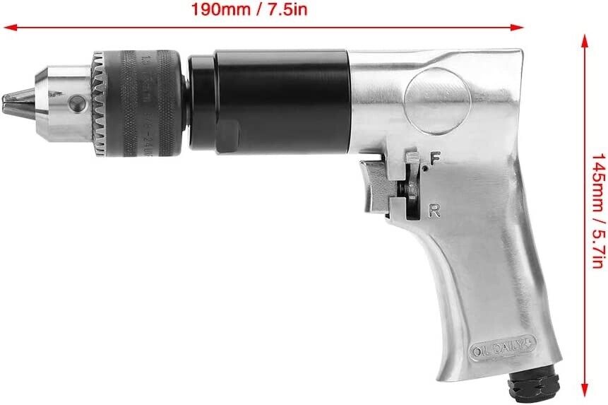 1/2inch 700rpm High-speed Pneumatic Drill Reversible Rotation Air Drill Tool