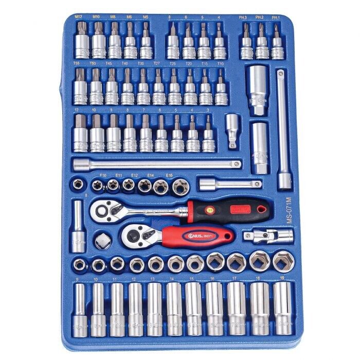 Genius Tools 71PC 3/8" Dr. Metric Hand Socket & Bit Socket Set  Made in Taiwan