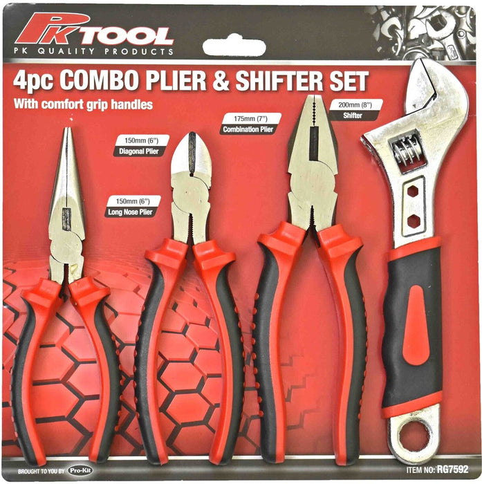 Force pro  4 PIECE PLIER AND ADJUSTABLE SHIFTER WRENCH SET AU STOCK