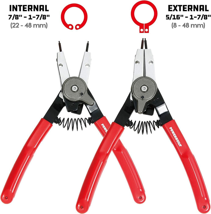 Quick Switch Internal/External Snap Ring Pliers - Simply Flick to Change