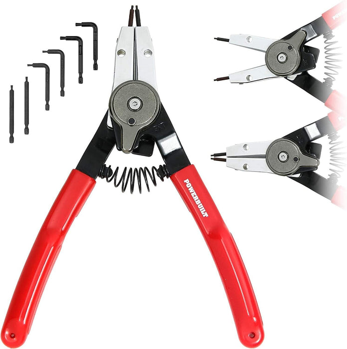 Quick Switch Internal/External Snap Ring Pliers - Simply Flick to Change