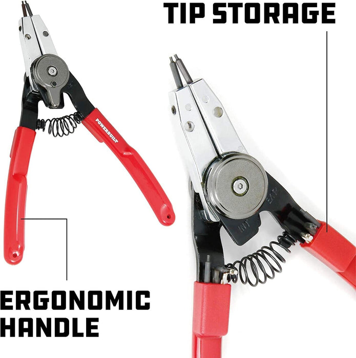 Quick Switch Internal/External Snap Ring Pliers - Simply Flick to Change