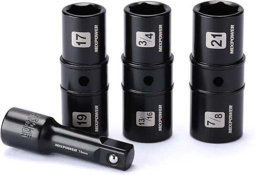 4PC 1/2DR. Impact Flip Socket Set 18.5 x 19.5mm 19 x 21mm, 3/4 x 13/16"  1/2 - FISHER DISCOUNT