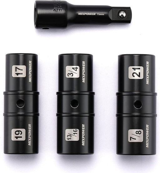 4PC 1/2DR. Impact Flip Socket Set 18.5 x 19.5mm 19 x 21mm, 3/4 x 13/16"  1/2 - FISHER DISCOUNT