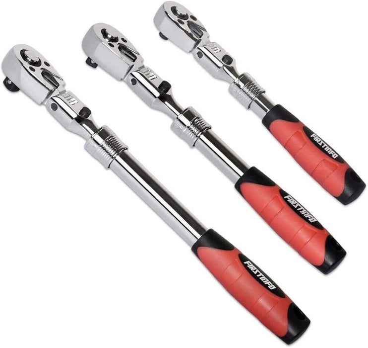 Retractable 1/4" 3/8" 1/2" Extending Ratchet Wrench 72T Handle Wrench Tools OZ