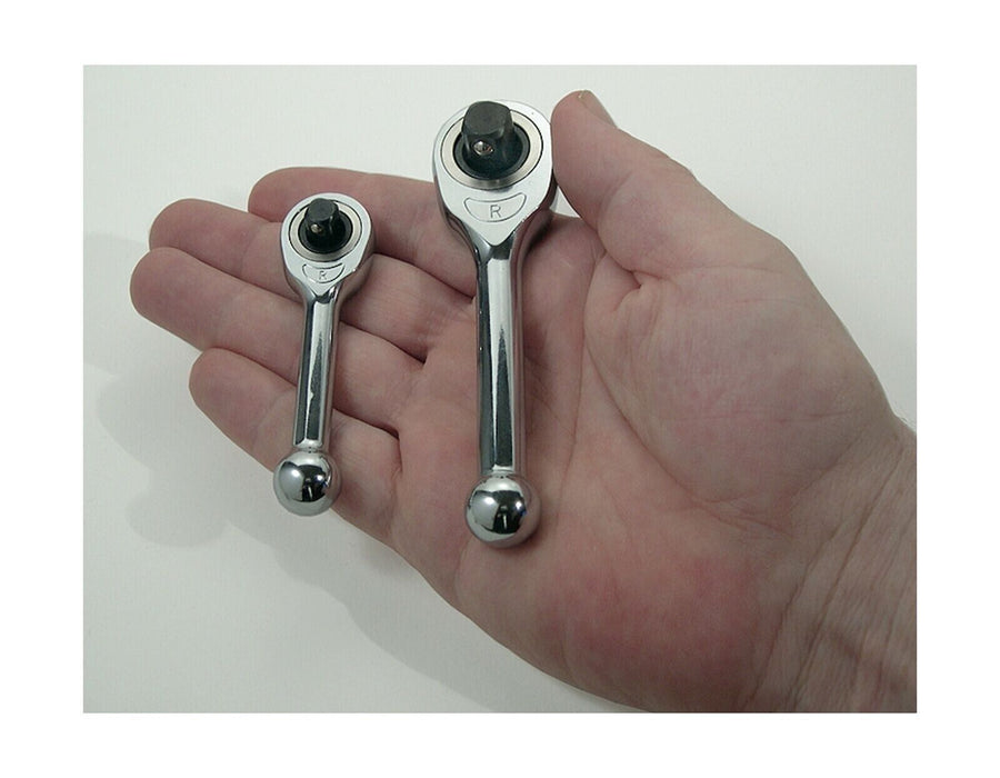 Force pro  3/8 /1/4Dr 77-115mmL Gearless Stubby Ratchet - Smooth Turning Cr-V