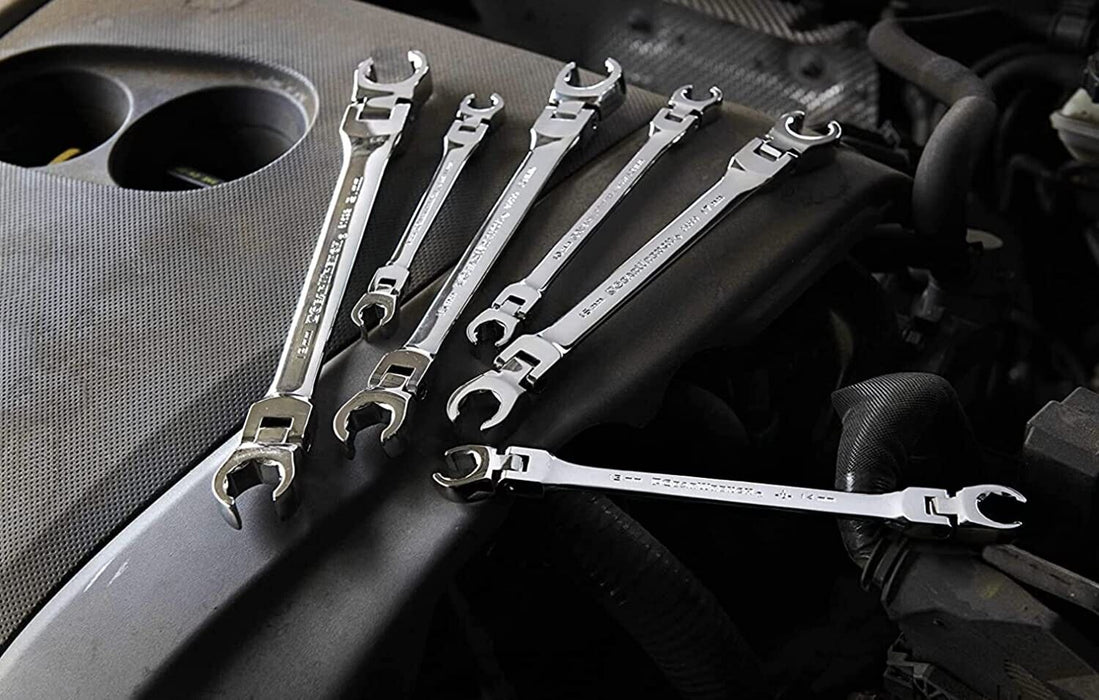 Force pro 6PC Flexible Head Flare Nut Spanner Set for Brake & Hydraulic Pipe Nut