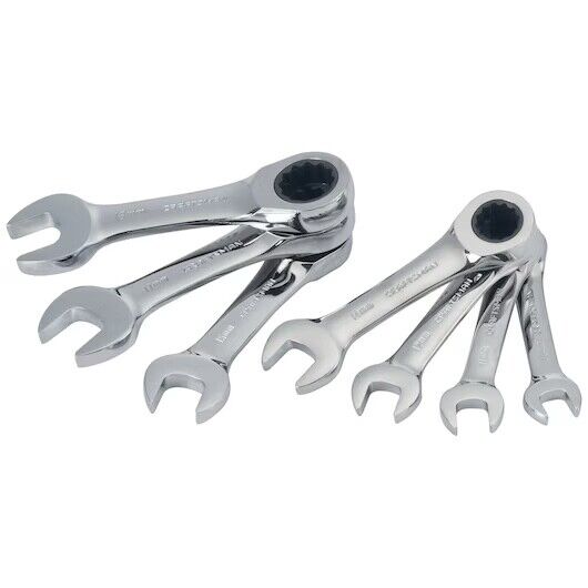 Force pro 7Pcs Trade GradeStubby Ratchet Gear Wrench Spanner Set  CR-V 8 -19mm