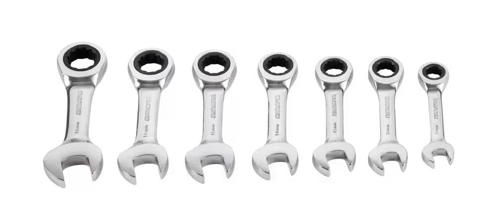 Force pro 7Pcs Trade GradeStubby Ratchet Gear Wrench Spanner Set  CR-V 8 -19mm