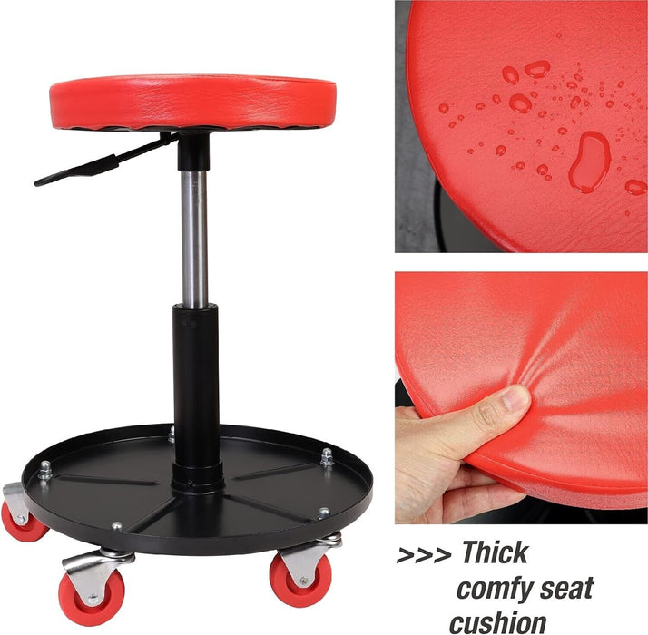 PK TOOLS WORK SHOP GARAGE STOOL ROLLING MECHANICS PNEUMATIC CREEPER SEAT