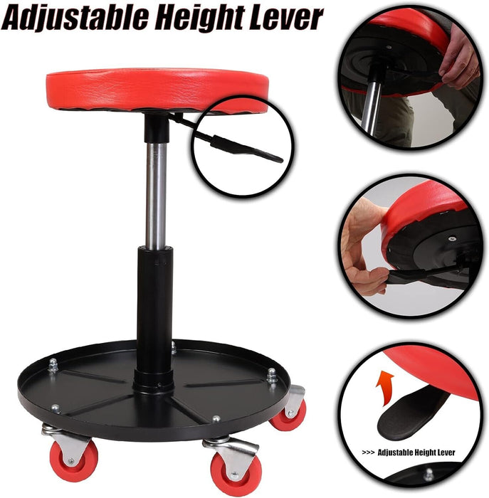 PK TOOLS WORK SHOP GARAGE STOOL ROLLING MECHANICS PNEUMATIC CREEPER SEAT