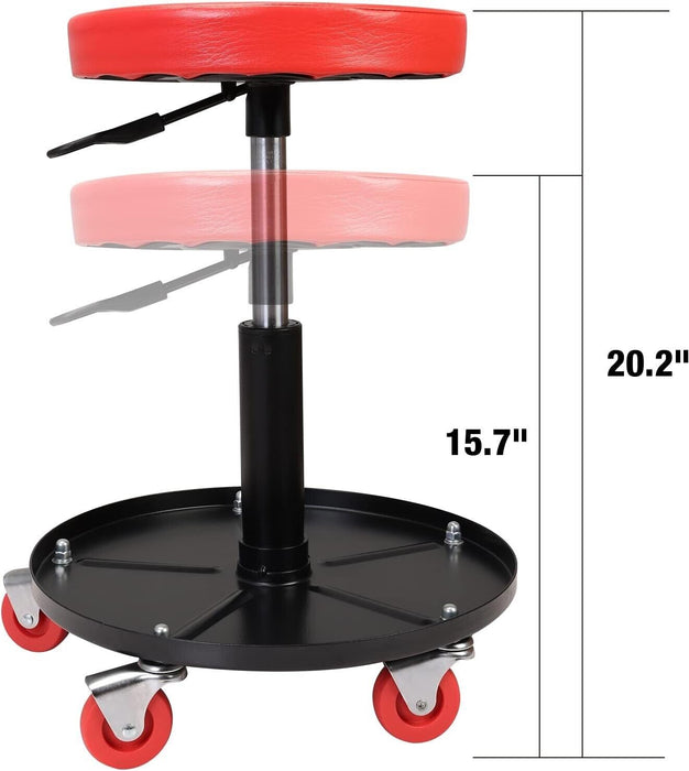 PK TOOLS WORK SHOP GARAGE STOOL ROLLING MECHANICS PNEUMATIC CREEPER SEAT