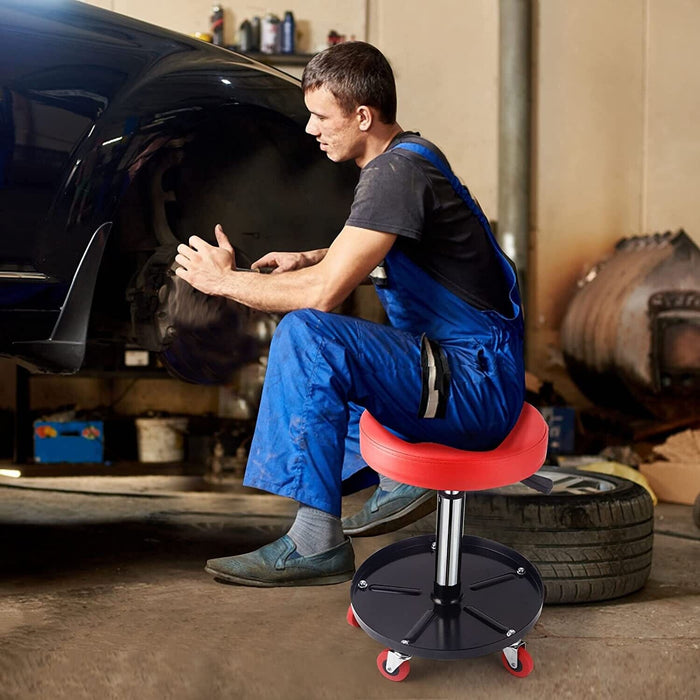 PK TOOLS WORK SHOP GARAGE STOOL ROLLING MECHANICS PNEUMATIC CREEPER SEAT