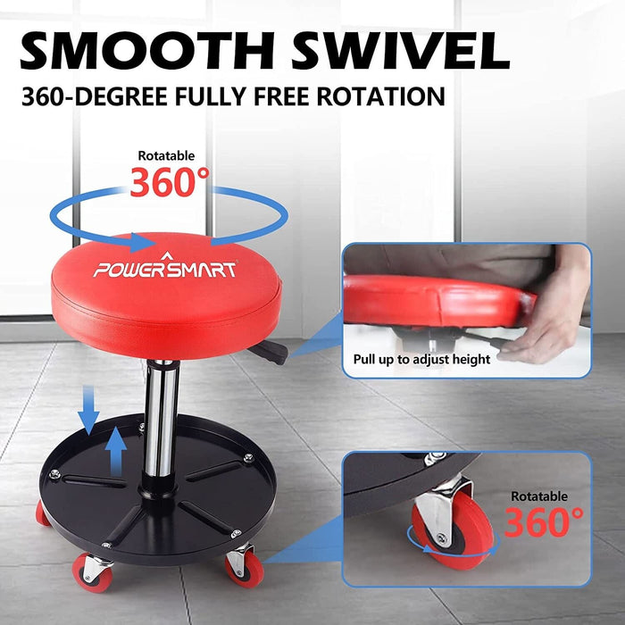 PK TOOLS WORK SHOP GARAGE STOOL ROLLING MECHANICS PNEUMATIC CREEPER SEAT