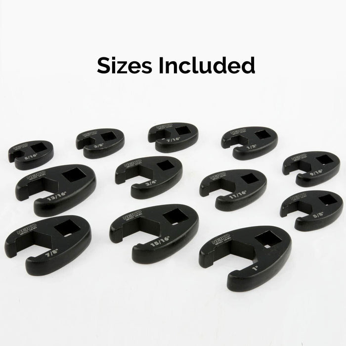 Force pro 16PC Flare Nut Crowsfoot Wrench SAE 3/8" & 1/2" Set  5/16- 1-1/4”