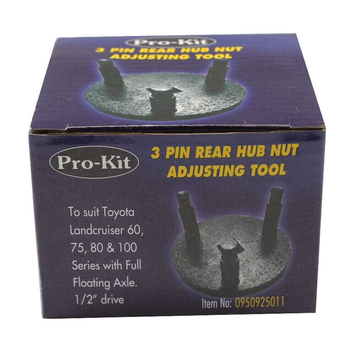 3 Pin Rear Hub Nut Adjusting Tool 1/2"dr For Toyota 60, 75, 80, 100 Landcruiser