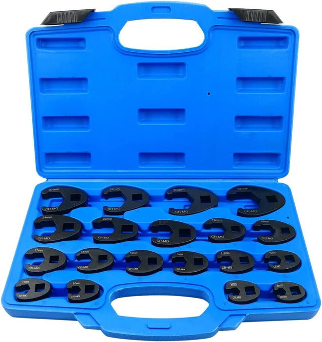 Force pro 19pc Flare Nut Crowfoot Spanner Wrench Set Cr-Mo8-32mm Made in Taiwan