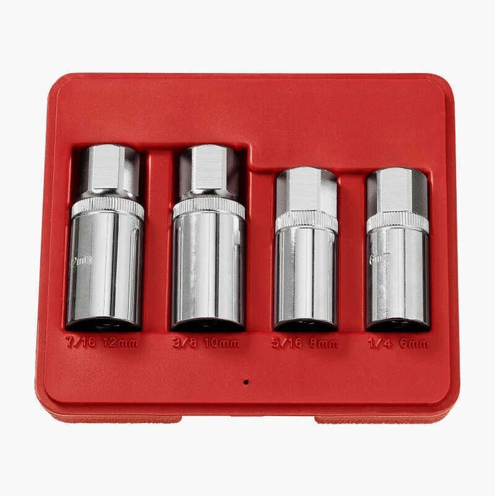 T&E Tools 1/2" Dr Roller Stud Socket Extractor 6-12mm  (4 PCS SET) Made Taiwan