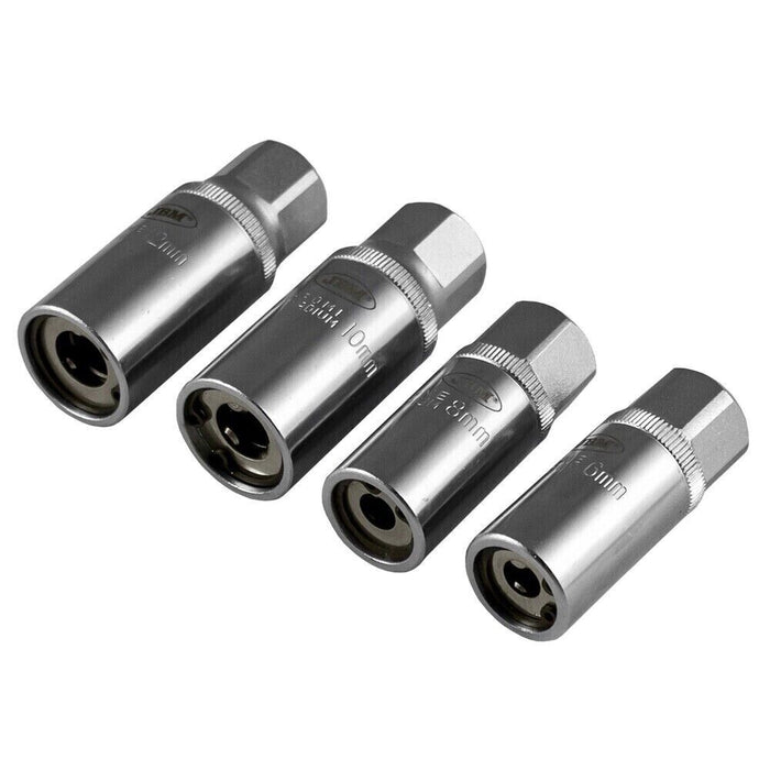 T&E Tools 1/2" Dr Roller Stud Socket Extractor 6-12mm  (4 PCS SET) Made Taiwan