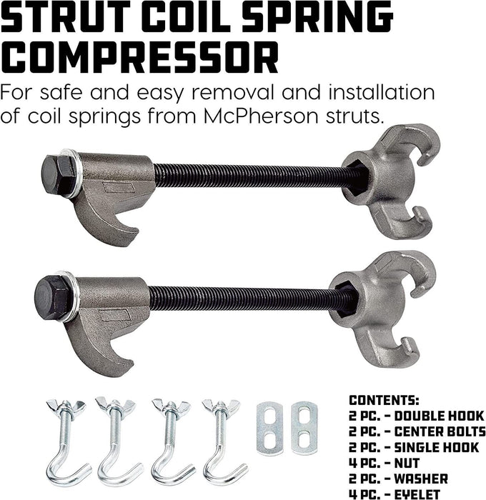 T&E Tools MacPherson Strut Coil Drop Forged Spring Compressor Made in Taiwan