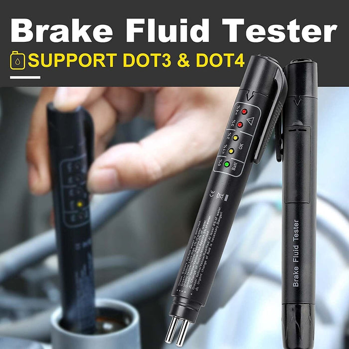 T&E Tools Brake Oil Fluid Tester LED Moisture Liquid Tool Car Vehicle Test Pen