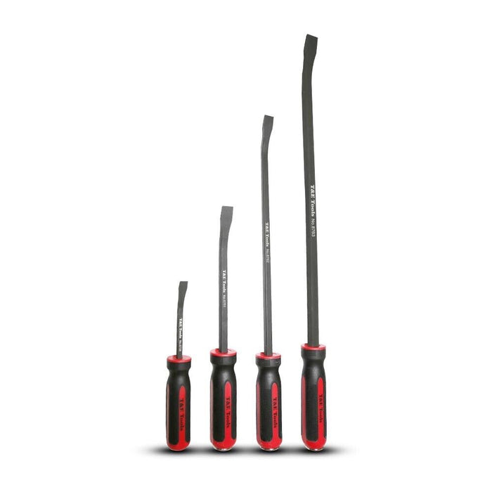 T&E Tools 4PC Pry Bar Set Comfort-Grip Tang thru 200/300/460/600mm Made Taiwan