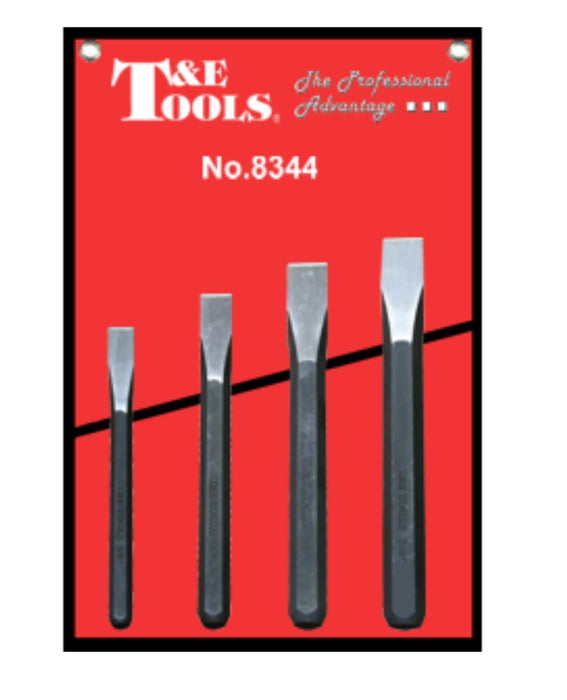 T&E Tools 4PC Cold Chisel Set Made in Taiwan 10/13/16/19mm