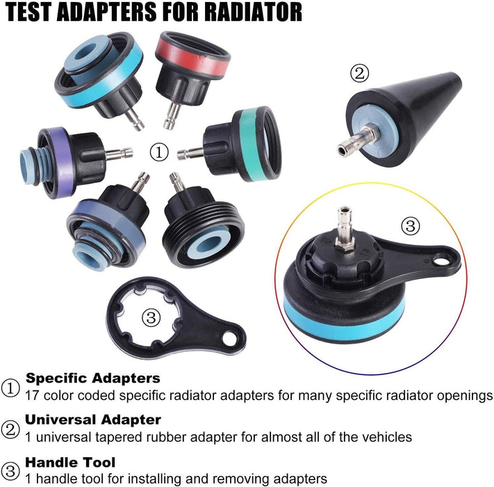 T&E Tools Master Radiator Pressure & Vacuum Purge & Refill Kit Made in Taiwan