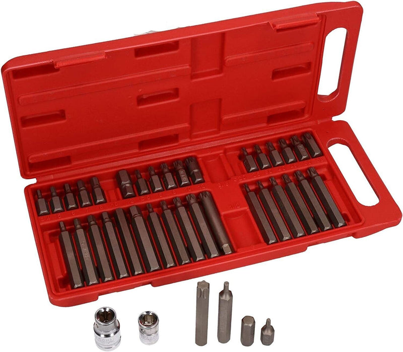 T&E Tools 40 Piece In-Hex, Multi-Spline, Torx Insert Bit Set Made in Taiwan