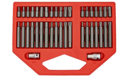 T&E Tools 40 Piece In-Hex, Multi-Spline, Torx Insert Bit Set Made in Taiwan