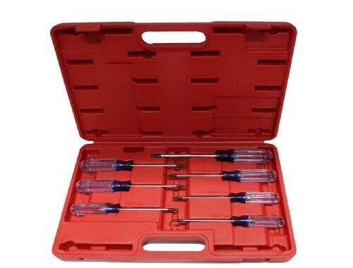 T&E 7PC Acetate Tamper Proof Security Torx Screwdriver Set Made Taiwan T10 – T40