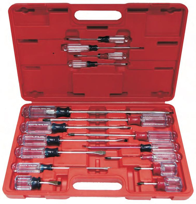 T&E Tools  16 Pc Acetate Master Mechanic's Screwdriver Set Made in Taiwan