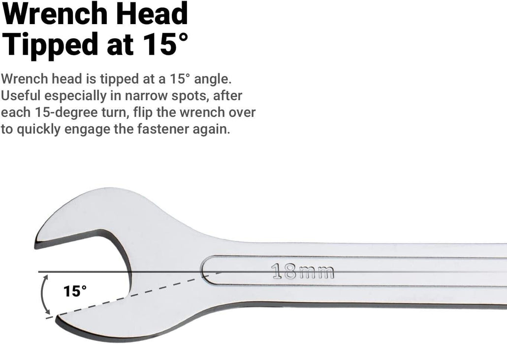 T&E Tools 10PC Metric Super Thin Open End Wrenches 6 to 24mm Made in Taiwan