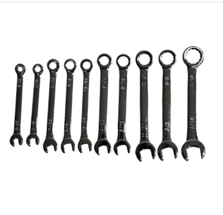 T&E Tools 10PC SAE Mini Combination Wrench Set Made in Taiwan 5/32-7/16"