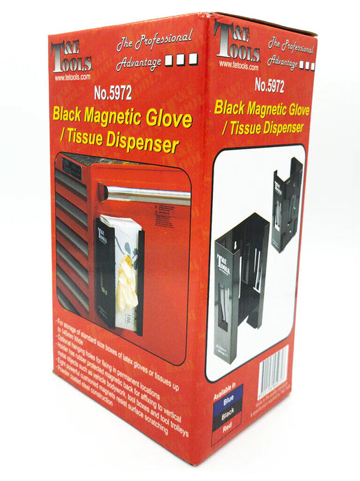 T&E Tools Magnetic Glove / Tissue Dispenser holder for Toolbox Red/Black/Blue