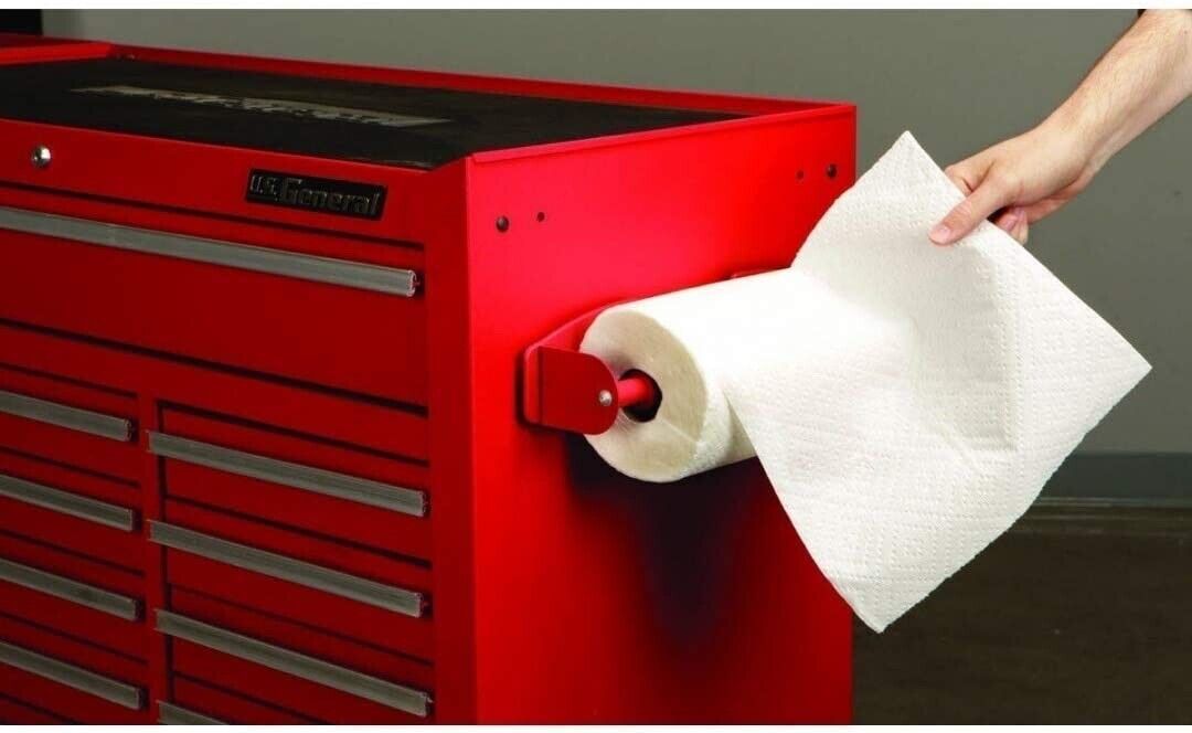 T&E Tools Magnetic Paper Towel Holder Red for Toolboxes Red/BLACK/Blue