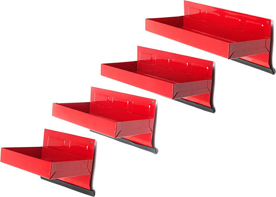 T&E Tools Magnetic Parts Tray 4 Piece. Set Red For Toolboxes RED/BLACK/BLUE - FISHER DISCOUNT