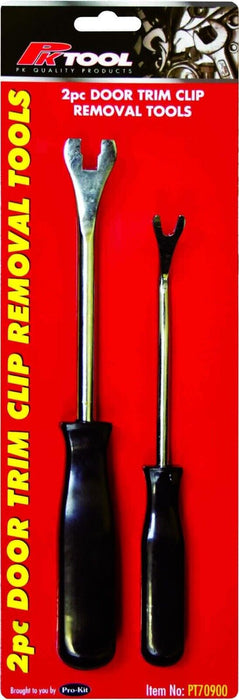 Trim & Clip Removal Tools 2pc Set Curved & Notched Square Fork Offset Head