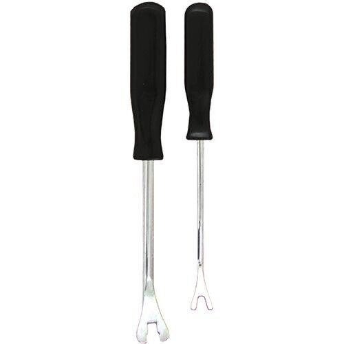 Trim & Clip Removal Tools 2pc Set Curved & Notched Square Fork Offset Head