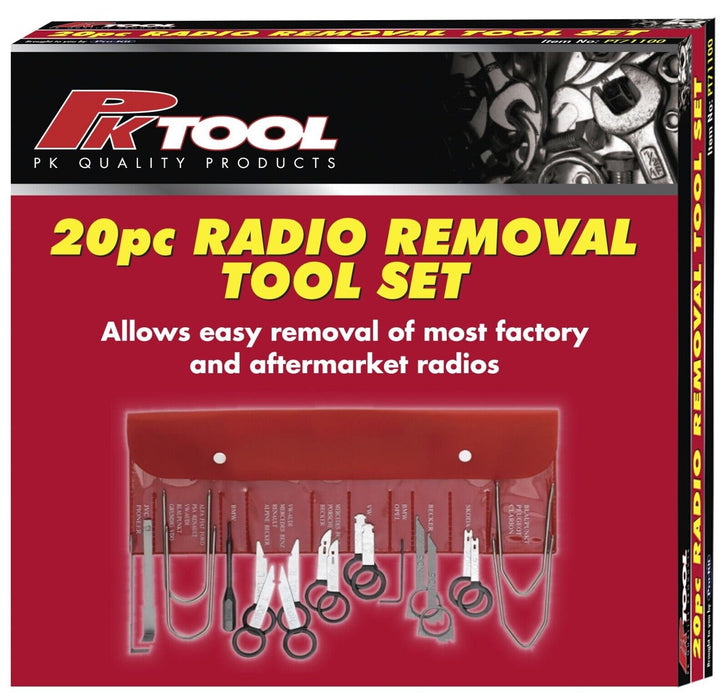 20PCS Car Radio Removal Tool Kit Stereo Head Unit Audio Equipment Tools Key Set