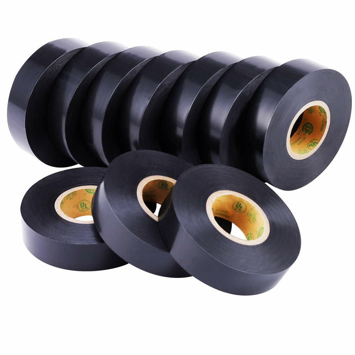 10x Rolls HARDEN® Electrical Tape Black 18mm x 20m Insulation Electric