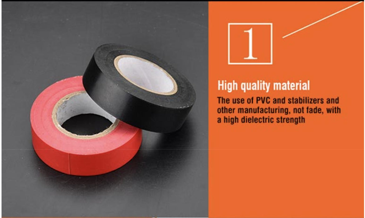 10x Rolls HARDEN® Electrical Tape Black 18mm x 20m Insulation Electric