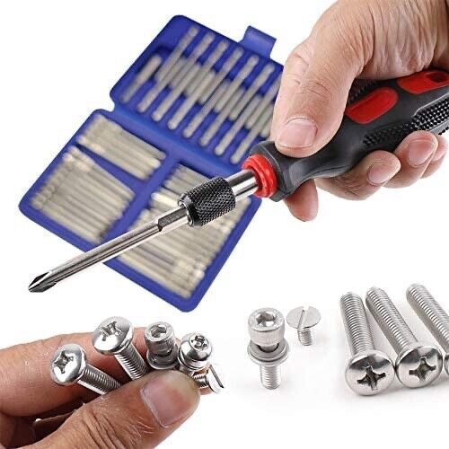 PK Tools 50PC Torx Hex Spline Phillips Pozi Star Security Bit Long Shaft Set