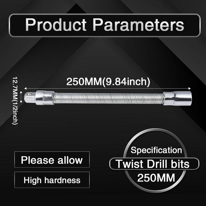 Force pro 1/2 Dr Flexible Socket Extension Bar Ratchet Flex Tool 200mm Taiwan
