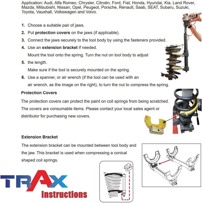 TRAX Macpherson Strut Coil Spring Compressor Dumper Extractor Yolk Protector