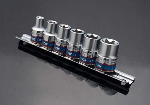 KING TONY 6pc 1/2" Dr. Cr-V 6pt Star E-Socket Set E10-E20 Made in Taiwan - FISHER DISCOUNT