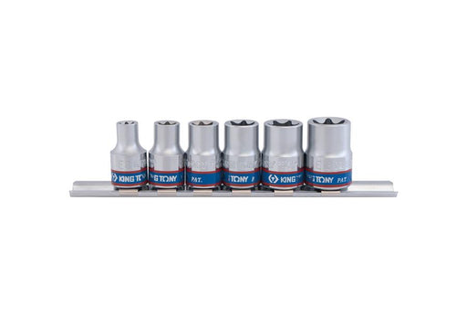 KING TONY 6pc 1/2" Dr. Cr-V 6pt Star E-Socket Set E10-E20 Made in Taiwan - FISHER DISCOUNT