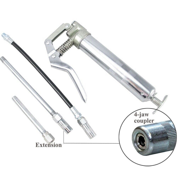 Mini Grease Gun Manual 3oz./ 120cc Hand Pistol Grip Flexible Extension Hose